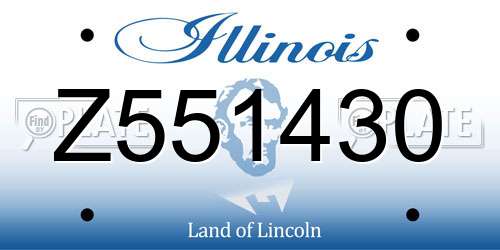 Z551430 Illinois License Plate