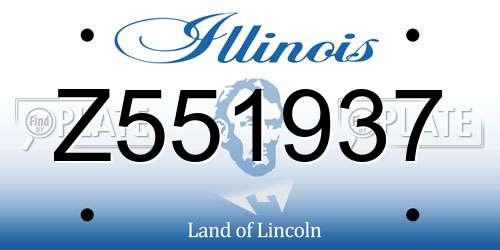 Z551937 Illinois License Plate
