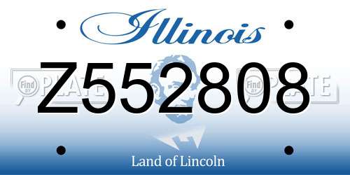 Z552808 Illinois License Plate