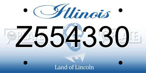 Z554330 Illinois License Plate