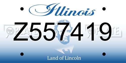 Z557419 Illinois License Plate