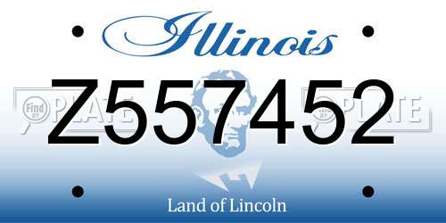 Z557452 Illinois License Plate