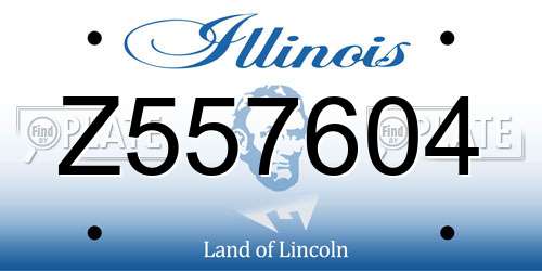 Z557604 Illinois License Plate