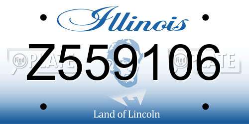 Z559106 Illinois License Plate