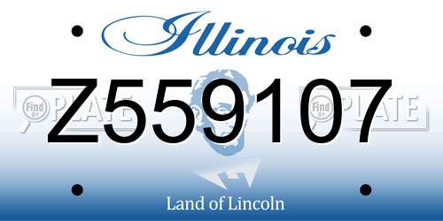 Z559107 Illinois License Plate