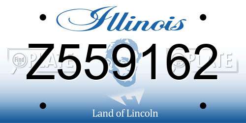 Z559162 Illinois License Plate
