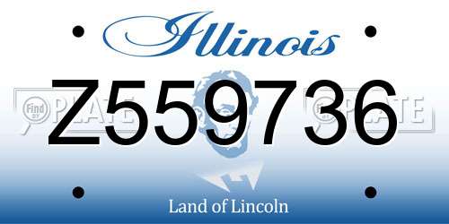 Z559736 Illinois License Plate