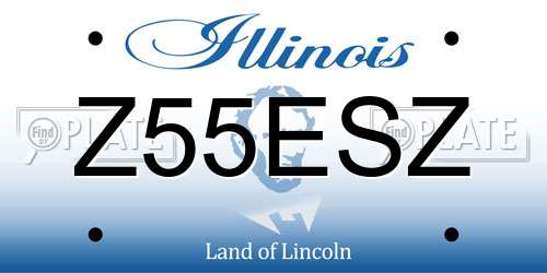 Z55ESZ Illinois License Plate