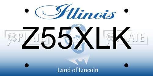 Z55XLK Illinois License Plate