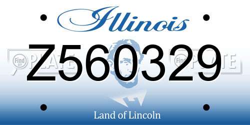 Z560329 Illinois License Plate