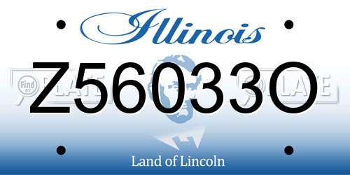 Z56033O Illinois License Plate