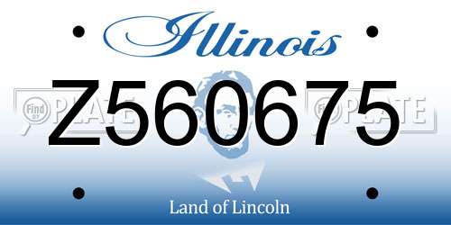 Z560675 Illinois License Plate