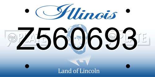 Z560693 Illinois License Plate