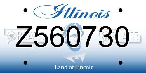 Z560730 Illinois License Plate