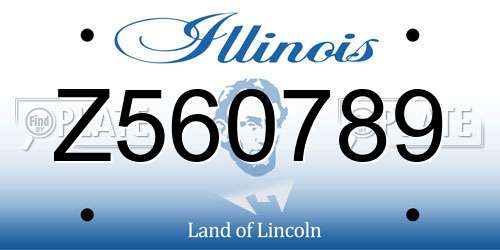 Z560789 Illinois License Plate
