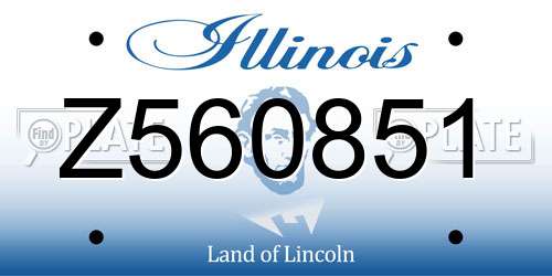 Z560851 Illinois License Plate
