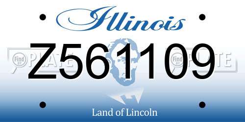 Z561109 Illinois License Plate