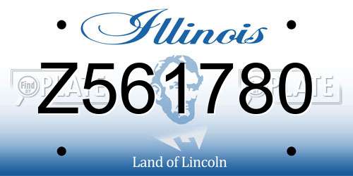 Z561780 Illinois License Plate