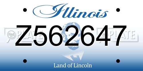 Z562647 Illinois License Plate