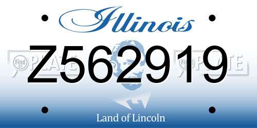 Z562919 Illinois License Plate