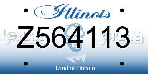 Z564113 Illinois License Plate