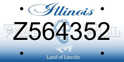 Z564352 Illinois License Plate