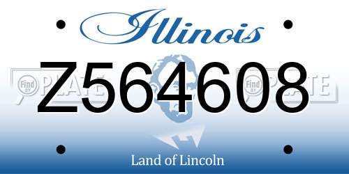 Z564608 Illinois License Plate