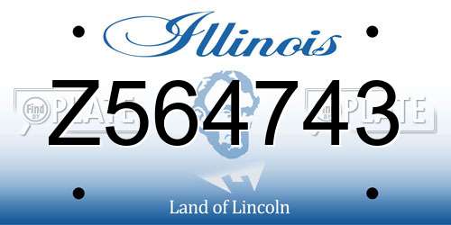 Z564743 Illinois License Plate