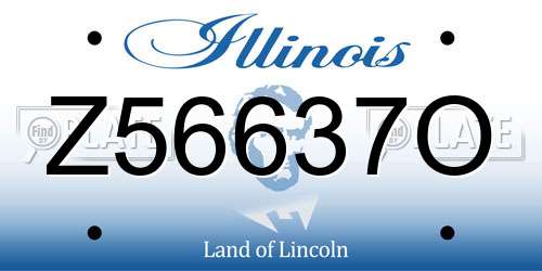 Z56637O Illinois License Plate