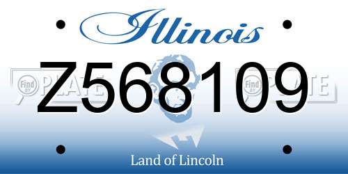 Z568109 Illinois License Plate