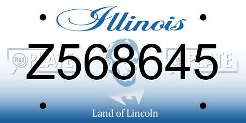 Z568645 Illinois License Plate