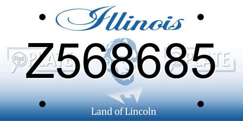 Z568685 Illinois License Plate