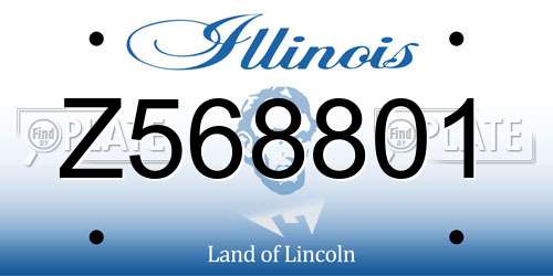 Z568801 Illinois License Plate