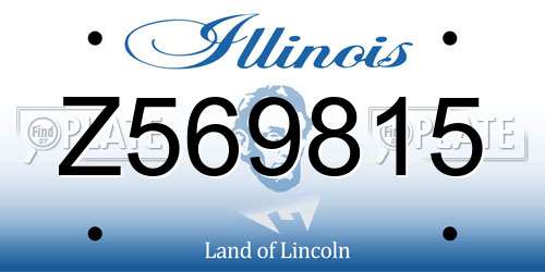 Z569815 Illinois License Plate