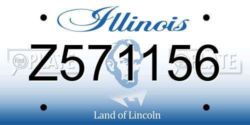 Z571156 Illinois License Plate