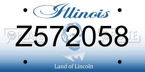 Z572058 Illinois License Plate