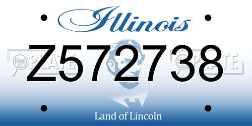 Z572738 Illinois License Plate