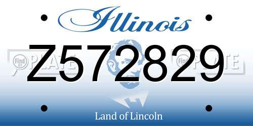 Z572829 Illinois License Plate