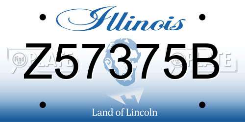 Z57375B Illinois License Plate
