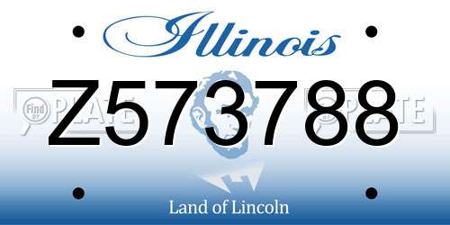 Z573788 Illinois License Plate