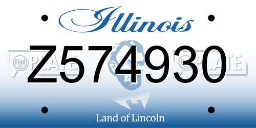 Z574930 Illinois License Plate