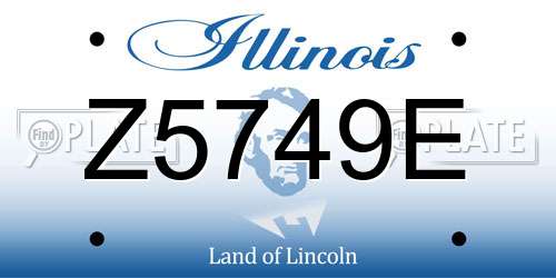 Z5749E Illinois License Plate