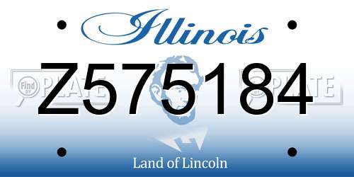 Z575184 Illinois License Plate