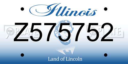 Z575752 Illinois License Plate