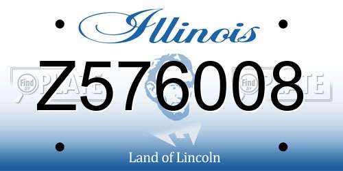 Z576008 Illinois License Plate