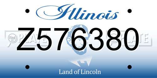 Z576380 Illinois License Plate