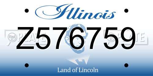 Z576759 Illinois License Plate