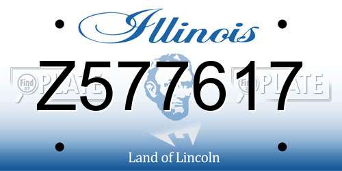 Z577617 Illinois License Plate