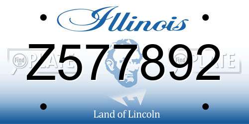 Z577892 Illinois License Plate