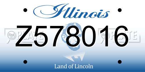 Z578016 Illinois License Plate
